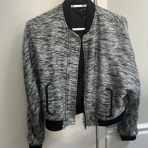 Armani exchange bomber black and white